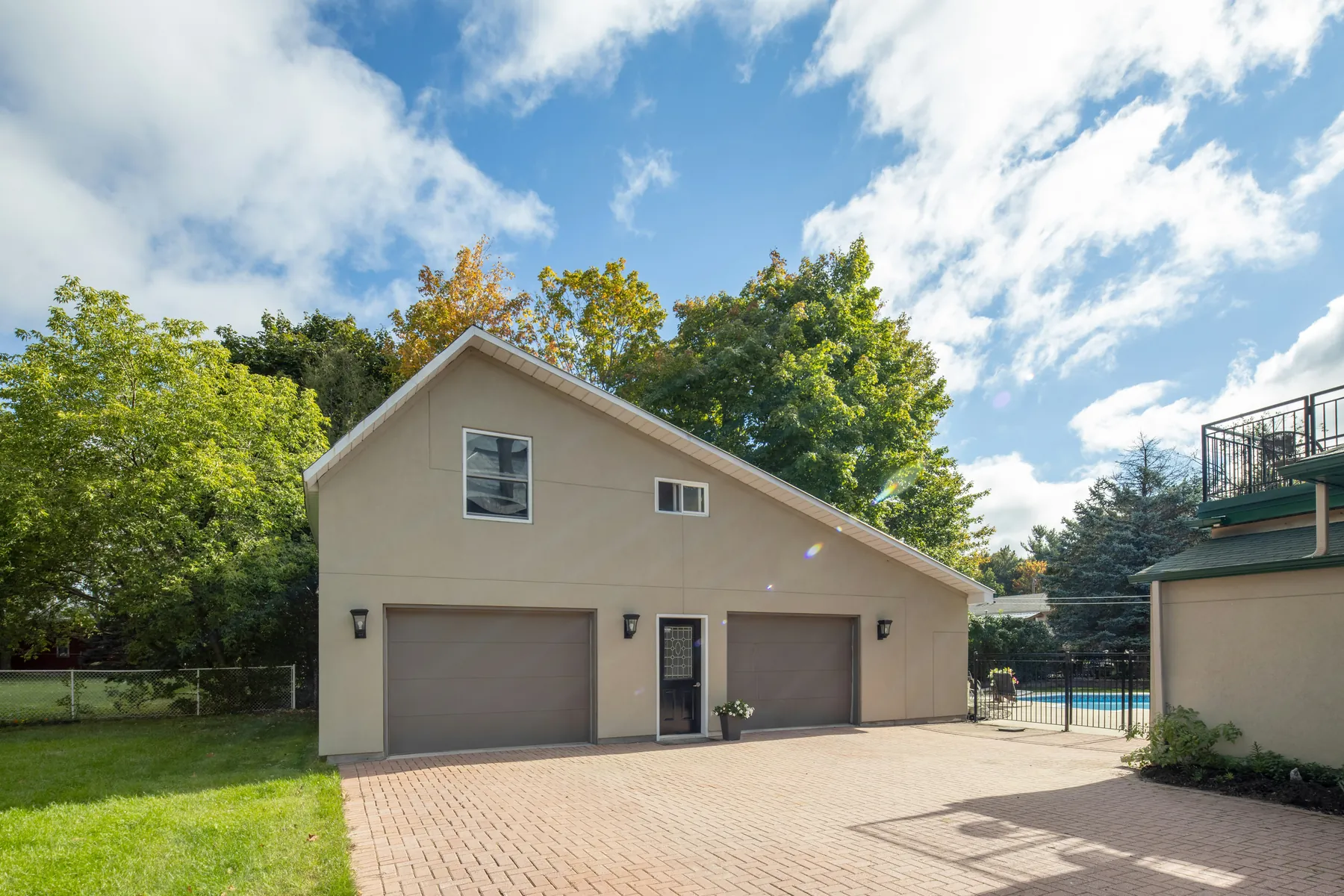 Residential property exterior and backyard